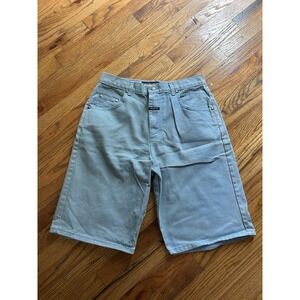 Vintage Boss Mens Denim Jean Shorts Ice Blue Size 34 Baggy Grunge Skater Hip Hop